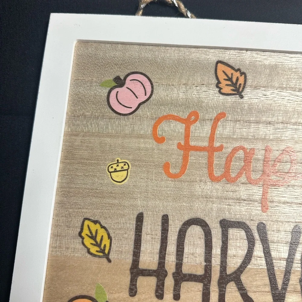 💥 $5 if Bundled Happy Harvest Sign with Silver Sparkle Edges SPRITZ Target NWT